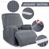 Picture of Recliner Cover 4-Pieces, TAOCOCO Recliner Stretch Sofa Slipcover Recliner Cover 1 Seater Couch Protector Soft Furniture Protector Covers with Elastic Chair Covers Jacquard Pattern (Grey)