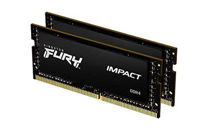 Picture of Kingston FURY Impact 32GB (2x16GB) 3200MHz DDR4 CL20 Laptop Memory Kit of 2 KF432S20IBK2/32, Black