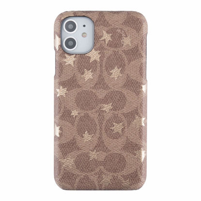 Picture of COACH Slim Wrap Case for iPhone 11 - Signature C Khaki/Gold Foil Stars