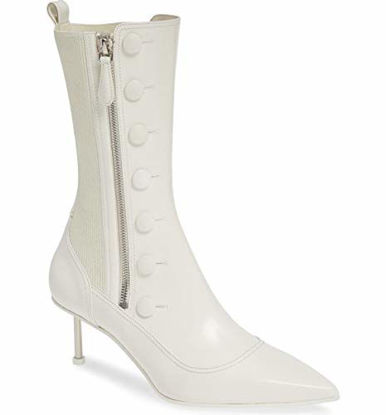 Picture of Alexander McQueen Button Pointy Toe Boot Size 36 Ivory