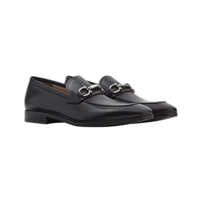 Picture of SALVATORE FERRAGAMO Benford Gancini Bit Leather Loafers (8 EEE, 9 US, Black)