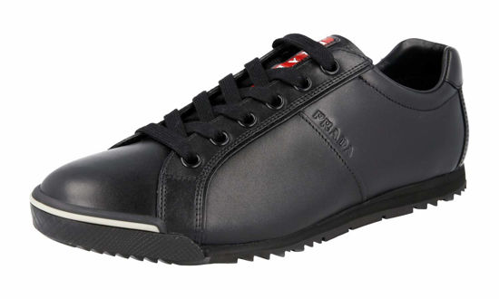 Picture of Prada Men's 4E2719 Black Leather Sneaker US 10 / EU 9 (43)