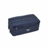 Picture of Prada Men's Navy Tessuto Nylon Saffiano Leather Trim Double Zip Necessaire Dopp Toiletry Bag 2NA030