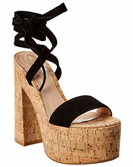 2023 Sexy Womens Platform High Chunky Heels Lace Up Sandals Roman Floral  Black | eBay