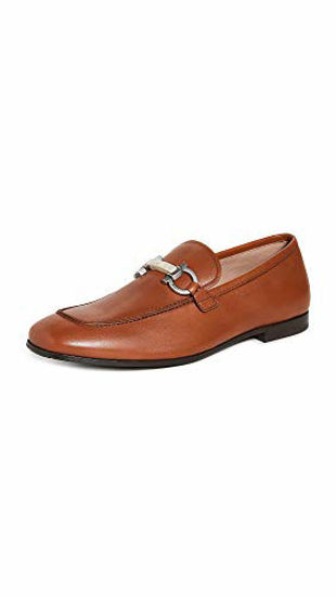 Picture of SALVATORE FERRAGAMO Men's Shepard Leather Loafers, New Dark, Tan, Brown, 10-10.5 Medium US