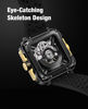 Picture of CIGA Design Mechanical Automatic Watch X Series SUV Inspired Anti-Shock Design Sapphire Crystal Analog Skeleton Watches with Silicone and Nylon Strap for Men and Women (Titanium Gold)