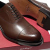 Picture of SALVATORE FERRAGAMO Goya 11 EE (Wide) Men's Brown Brogue Cap-Toe Calf Leather Oxford Dress Shoes