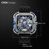 Picture of CIGA Design Men's Automatic Watch, X Series SUV Skeleton Mechanical Analog Wristwatch with Silicone and Nylon Strap Sapphire Crystal Mirror (Titanium Blue)