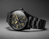 Picture of Men's Spitfire Type 300 Automatic Midnight Chrome Yellow with Black-Tone Solid Stainless Steel Bracelet and Dark Brown Genuine Leather Strap Watch 42mm - AV-4073-33