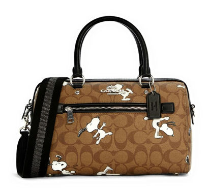 Picture of Coach X Peanuts Rowan Satchel In Signature Canvas With Snoopy Print C4118