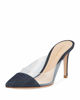 Picture of Gianvito Rossi Plexi Denim Illusion 85mm Mule Shoes 37.5