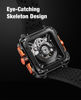 Picture of CIGA Design Mechanical Automatic Watch X Series SUV Inspired Anti-Shock Design Sapphire Crystal Analog Skeleton Watches with Silicone and Nylon Strap for Men and Women (Black&Orange)