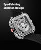 Picture of CIGA Design Mechanical Automatic Watch X Series SUV Inspired Anti-Shock Design Sapphire Crystal Analog Skeleton Watches with Silicone and Nylon Strap for Men and Women (Space Silver)