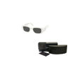 Picture of Prada PR17WS 1425S0 49MM Talc / Dark Grey Rectangle Sunglasses for Women + BUNDLE With Designer iWear Complimentary Eyewear Kit