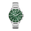 Picture of Emporio Armani Men's Chronograph Stainless Steel Watch (Model: AR11500), Silver/Green Chrono