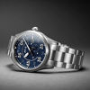 Picture of Men's Spitfire Type 300 Automatic Oxford Blue with Silver-Tone Solid Stainless Steel Bracelet and Brown Genuine Leather Strap Watch 42mm - AV-4073-11