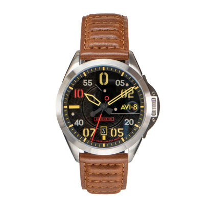 Picture of AVI-8 P-51 Mustang Hitchcock AV-4086-01 Meadow Brook Japanese Automatic Watch | Stainless Steel/Brown/Black