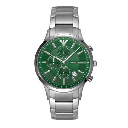 Picture of Emporio Armani Men's Chronograph Stainless Steel Watch (Model: AR11507), Silver/Green