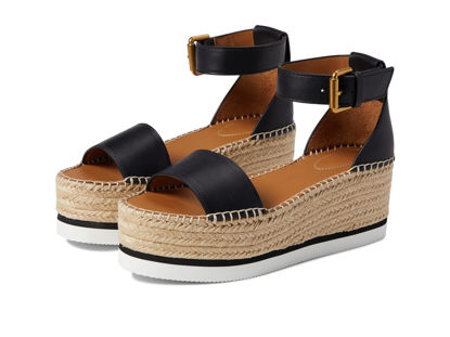 Picture of See by Chloe Glyn Espadrille Wedge Platform Black 37 (US Women's 7) M