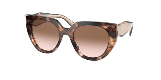 Picture of Prada PR14WS 01R0A6 52MM Caramel Tortoise/Powder / Brown Gradient Cat Eye Sunglasses for Women + BUNDLE With Designer iWear Complimentary Eyewear Kit