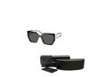 Picture of Prada PR15WS 09Q5S0 54MM Black/Talc / Dark Grey Rectangle Sunglasses for Women + BUNDLE With Designer iWear Complimentary Eyewear Kit