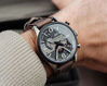 Picture of Men's Hawker Harrier Dual Retrograde Chronograph Desert Sand with Brown Genuine Leather and Nylon Strap Watch 44mm - AV-4056-03