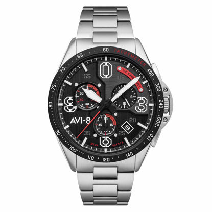 Picture of Men's P-51 Mustang Blakeslee Chronograph Legion with Silver-Tone Solid Stainless Steel Bracelet Watch 43mm - AV-4077-11