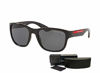 Picture of Prada PS01US ACTIVE 1AB5Z1 55M Black/Grey Polarized Pillow Sunglasses For Men For Women+FREE Complimentary Eyewear Care Kit