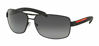 Picture of Prada PS54IS DG05W1 65M Black Rubber/Grey Polarized Rectangle Sunglasses For Men+FREE Complimentary Eyewear Care Kit