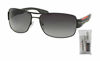 Picture of Prada PS53NS 7AX5W1 65M Black/Grey Gradient Polarized Rectangle Sunglasses For Men+FREE Complimentary Eyewear Care Kit