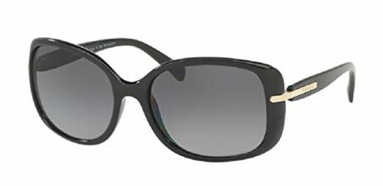 Picture of Prada PR08OS CONCEPTUAL 1AB5W1 57M Black/Grey Gradient Polarized Rectangle Sunglasses For Women+FREE Complimentary Eyewear Care Kit