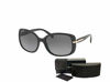 Picture of Prada PR08OS CONCEPTUAL 1AB5W1 57M Black/Grey Gradient Polarized Rectangle Sunglasses For Women+FREE Complimentary Eyewear Care Kit