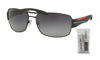 Picture of Prada PS53NS DG05W1 65M Black Rubber/Grey Gradient Polarized Rectangle Sunglasses For Men+ BUNDLE With Designer iWear Complimentary Eyewear Kit