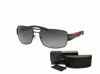 Picture of Prada PS53NS DG05W1 65M Black Rubber/Grey Gradient Polarized Rectangle Sunglasses For Men+ BUNDLE With Designer iWear Complimentary Eyewear Kit