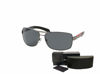 Picture of Prada PS54IS 5AV5Z1 65M Gunmetal/Grey Polarized Rectangle Sunglasses For Men+ BUNDLE With Designer iWear Complimentary Eyewear Kit