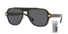 Picture of Versace VE2199 MEDUSA CHARM 100281 56M Black/Grey Polarized Square Sunglasses For Men+ BUNDLE With Designer iWear Complimentary Eyewear Kit