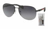 Picture of Prada PS56MS DG05W1 62M Black Rubber/Grey Gradient Polarized Pilot Sunglasses For Men For Women+ BUNDLE With Designer iWear Complimentary Eyewear Kit