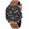 Picture of AVI-8 Mens 45mm Hawker Hunter Retrograde Chronograph Charcoal Ember Brown Japanese Quartz Pilot Watch with Leather Strap AV-4052-02