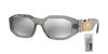 Picture of Versace VE4361 311/6G 53MM Transparent Grey / Light Grey Mirror Silver 80M Irregular Sunglasses for Men + BUNDLE with Designer iWear Complimentary Eyewear Kit