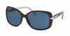 Picture of Prada PR08OS CONCEPTUAL 2AU1V1 57M Havana/Blue Rectangle Sunglasses For Women+FREE Complimentary Eyewear Care Kit