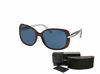 Picture of Prada PR08OS CONCEPTUAL 2AU1V1 57M Havana/Blue Rectangle Sunglasses For Women+FREE Complimentary Eyewear Care Kit