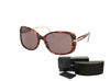 Picture of Prada PR08OS CONCEPTUAL UE06X1 57M Pink Havana/Brown Rectangle Sunglasses For Women+FREE Complimentary Eyewear Care Kit