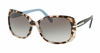 Picture of Prada PR08OS CONCEPTUAL UAO0A7 57M Spotted Brown/Grey Gradient Rectangle Sunglasses For Women+FREE Complimentary Eyewear Care Kit