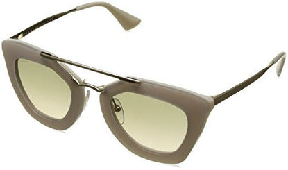 Picture of Prada Cinema Sunglasses PR09QS TKO3H2 Opal Ivory/Matte Ivory Light Brown Grad Light Green 49 26 140