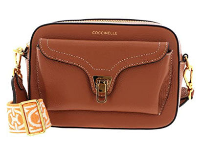 Picture of Coccinelle Beat Small Selleria Caramel Shoulder Bag Brown Woman 21x15x7cm