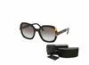 Picture of Prada PR16US HERITAGE Square 3890A7 54M Black/Medium Havana/Grey Gradient Sunglasses For Women + BUNDLE with Designer iWear Complimentary Eyewear Kit