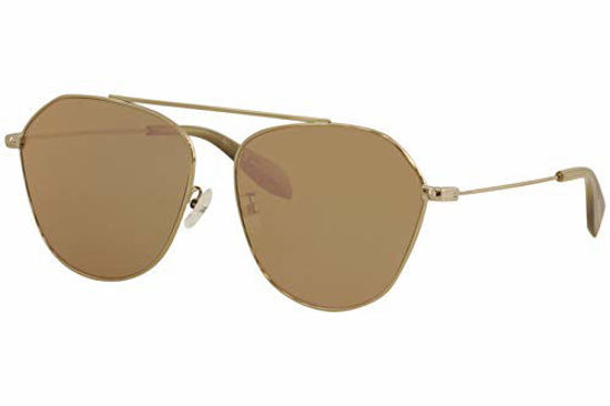 Picture of Alexander McQueen AM0212SA Sunglasses 004 Gold / Green Pink Lens 62mm