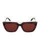 Picture of Alexander McQueen AM0169S 005 Sunglasses Violet Havana Gold Frame Burgundy Lens