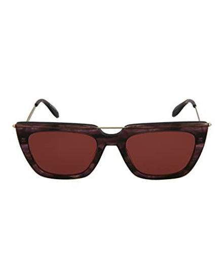 Picture of Alexander McQueen AM0169S 005 Sunglasses Violet Havana Gold Frame Burgundy Lens