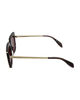 Picture of Alexander McQueen AM0169S 005 Sunglasses Violet Havana Gold Frame Burgundy Lens